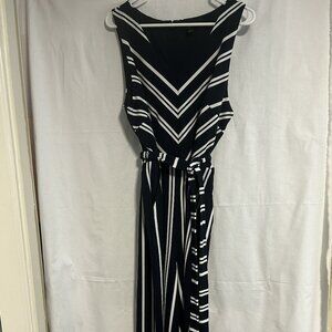 Ann Taylor, Blue and White Stripped, Extra Large, Jumpsuit